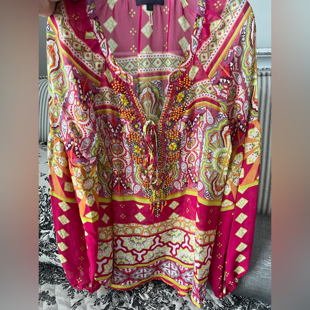 Hale Bob Silk tie blouse Size S